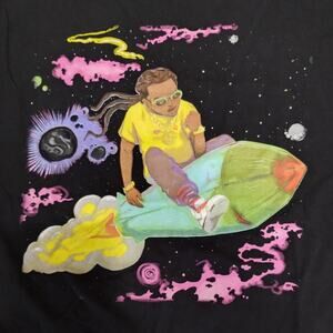 Takeoff Migos Rap Graphic T-Shirt Black Mens Large